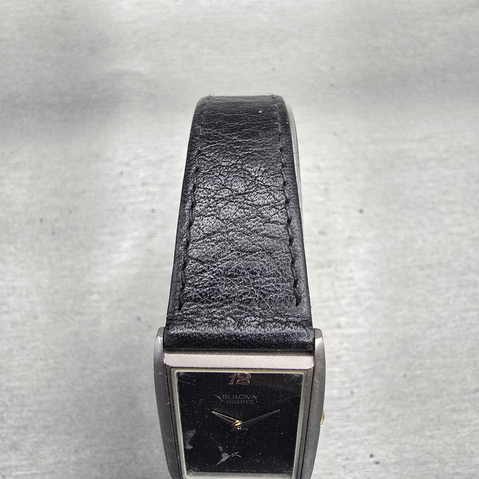 Bulova Watch Women 22mm Black Dial Silver Tone Rectangle 91M00 New Battery4