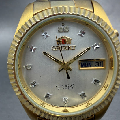 Orient Crystal President Watch Men 36mm Silver Dial Gold Daydate 469KL6-70 PARTS2