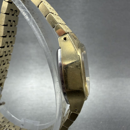 Seiko Watch Women 19mm Brown Dial Gold Tone Rectangle Manual Wind Runs 11-39493