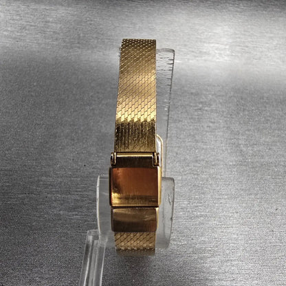 Seiko Lassale Watch Women 14mm Gold Dial Gold Rectangle Diamonds New Battery VTG7