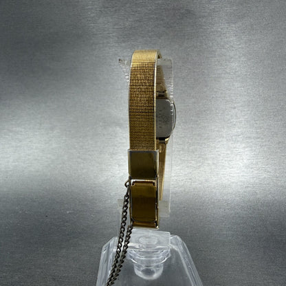 Seiko Watch Women 16mm Silver Dial Gold Tone Square 2C20-5770 New Battery7