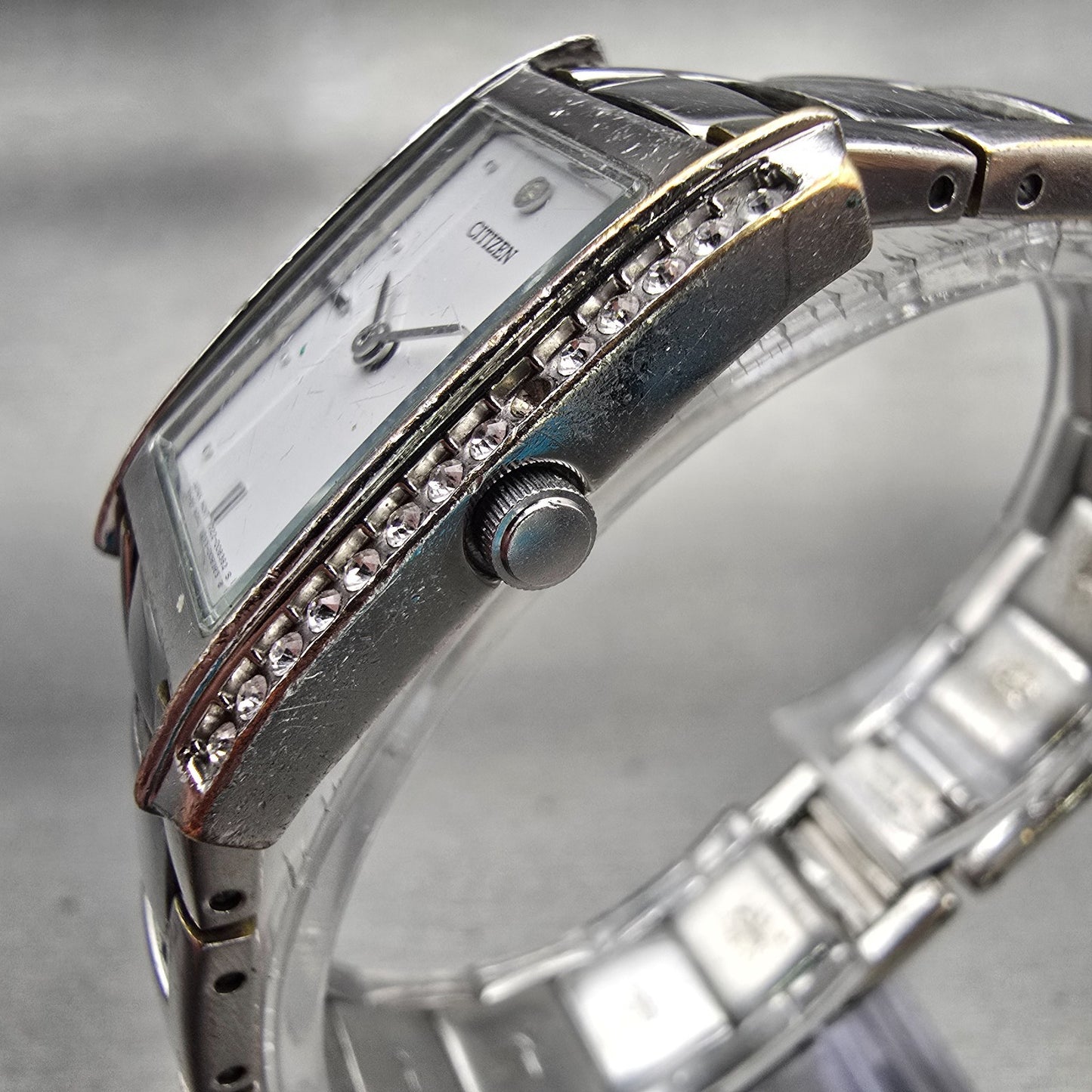 Citizen Watch Women 22mm White Dial Silver Tone Gemmed 1022-S92602 New Battery2