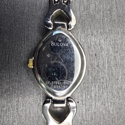 Bulova Caravelle Watch Women 18mm White Dial Silver Tone Gemmed 45L96 New Batt10