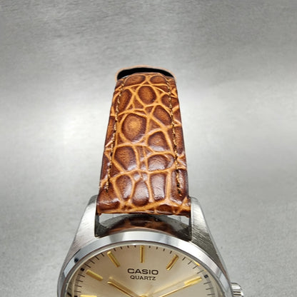 Casio Watch Men 37mm Champagne Dial Silver Tone Date MTP1175 New Battery4