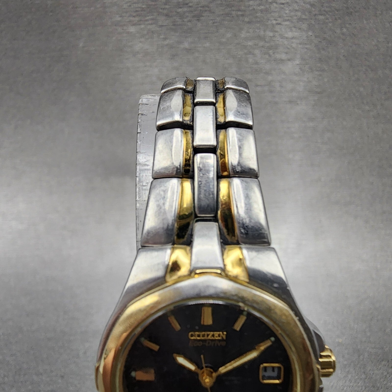 Citizen EcoDrive Watch Women 24mm Blue Dial Two Tone Date E011K15711 Runs4