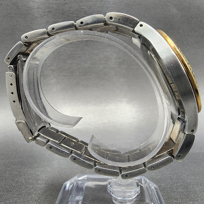 Lorus Dive Watch Men 40mm Silver Dial Two Tone Date Round LR0710 New Battery