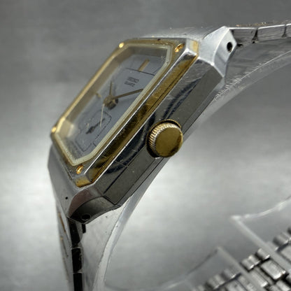 Seiko Tank Watch Women 20mm Silver Dial Two Tone Rectangle 14285089 New Battery2
