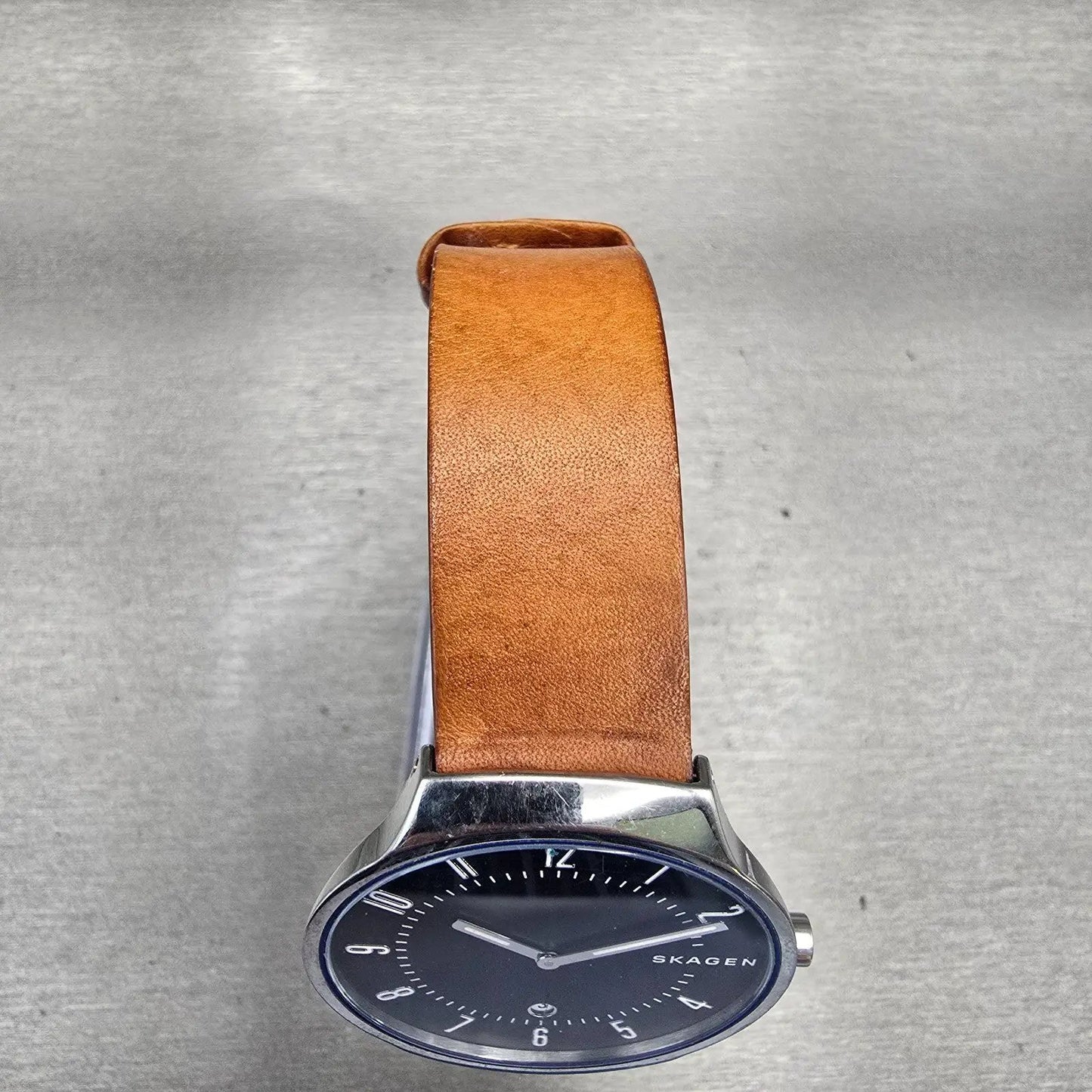 Skagen Grenen Watch Men 38mm Blue Dial Silver Tone Date Round SKW6457 New Batt4