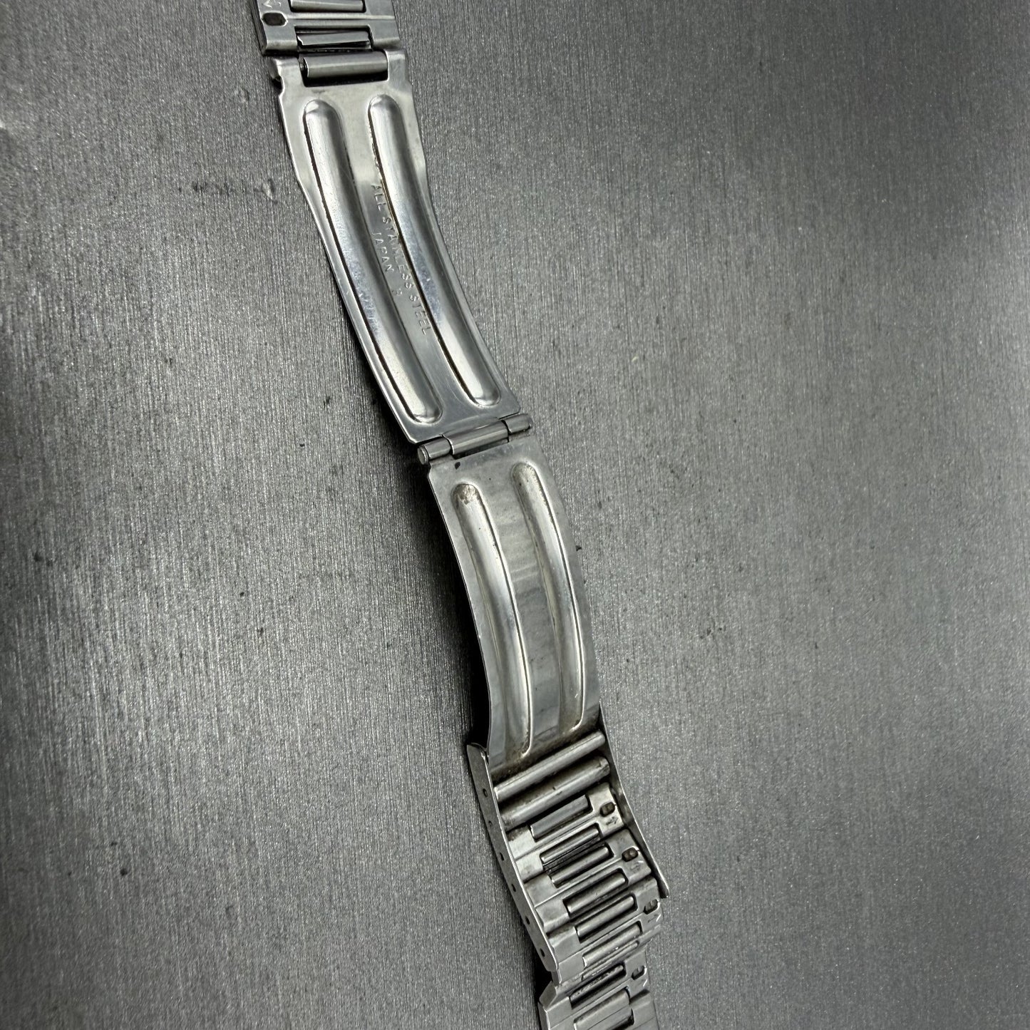 Seiko SQ Bracelet C202 Stainless Steel Tri Folding Clasp 8mm Vintage Japan B13