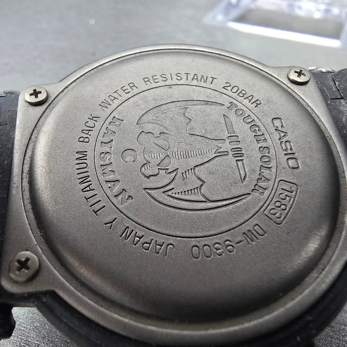 Casio G-Shock Rayman DW-9300 Watch Men 43mm Black Titanium Solar Chrono PARTS 9010
