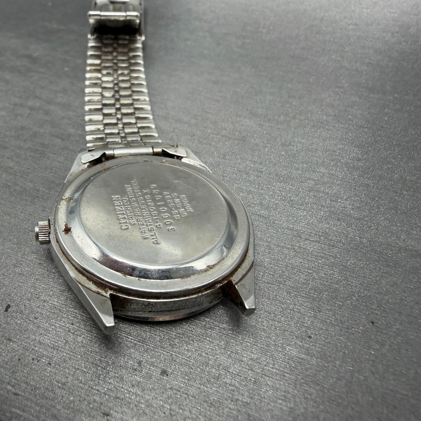 Citizen Seven Star Watch Men 35mm Silver Dial Silver Tone Daydate 4-140214 PARTS11