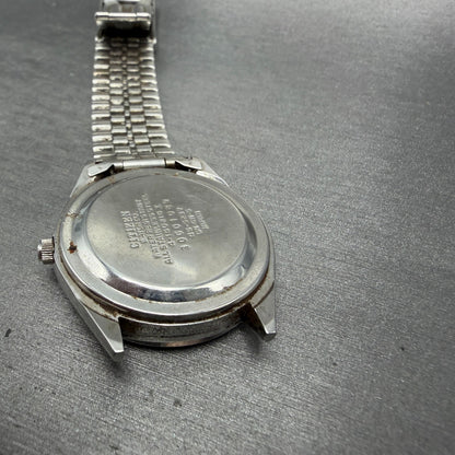 Citizen Seven Star Watch Men 35mm Silver Dial Silver Tone Daydate 4-140214 PARTS11