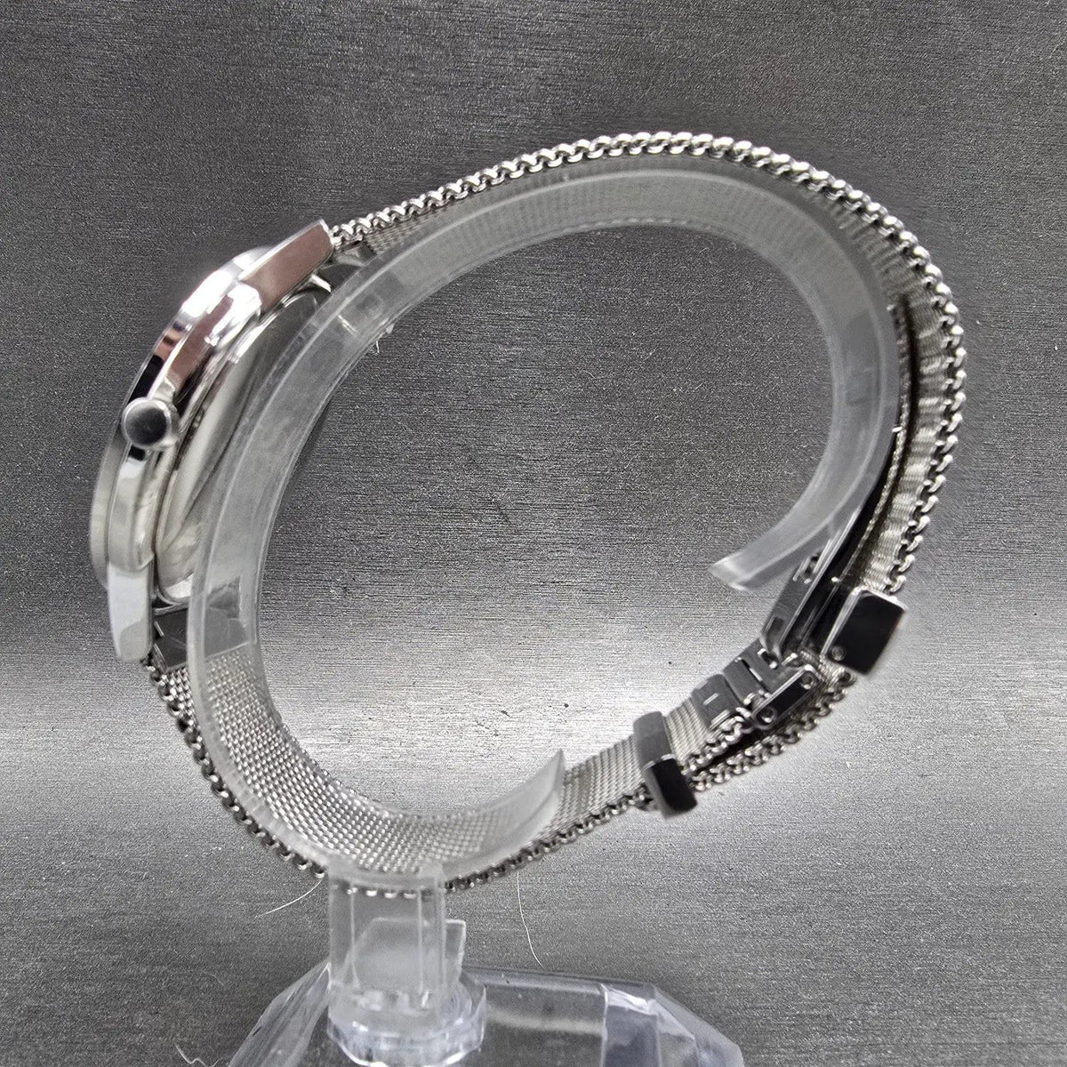 Movado Museum Watch Men 40mm Black Dial Silver Round 0607219 Mesh New Battery6