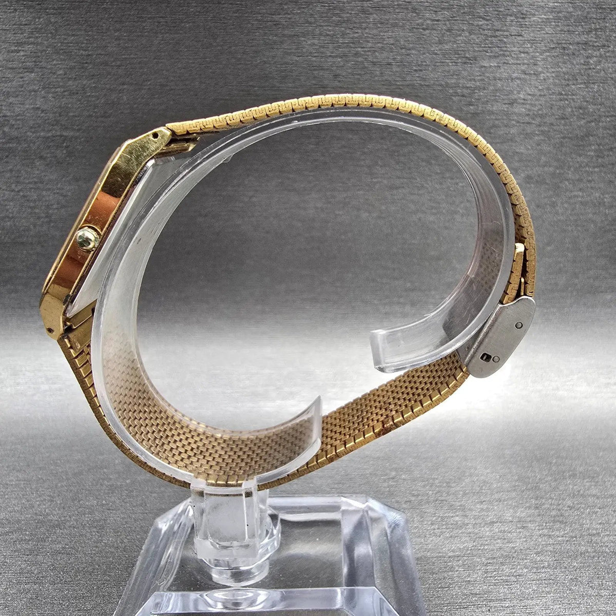 Seiko Tank Watch Men 27mm White Dial Gold Tone Rectangle 5P30-5410 New Battery6