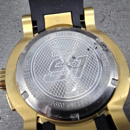 Invicta S1 Chronograph Watch Men 48mm Champagne Dial Gold Tone Date 0899 New Bat6