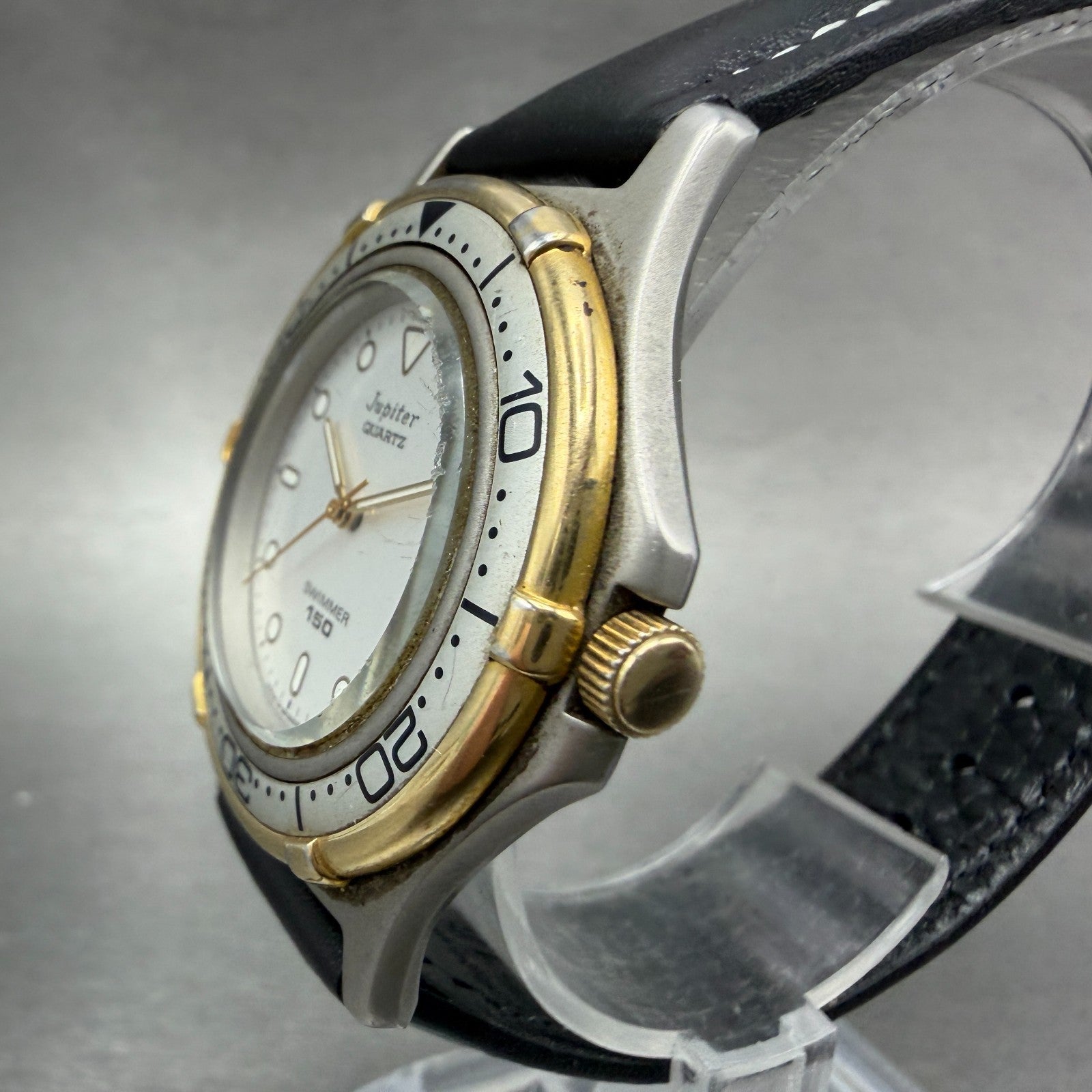 Orient Jupiter Dive Watch Men 36mm Silver Dial Two Tone Date Round New battery2