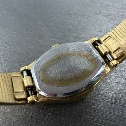 Seiko Watch Women 16mm Champagne Dial Gold Tone Octagon 2c20-6510 New Battery 499