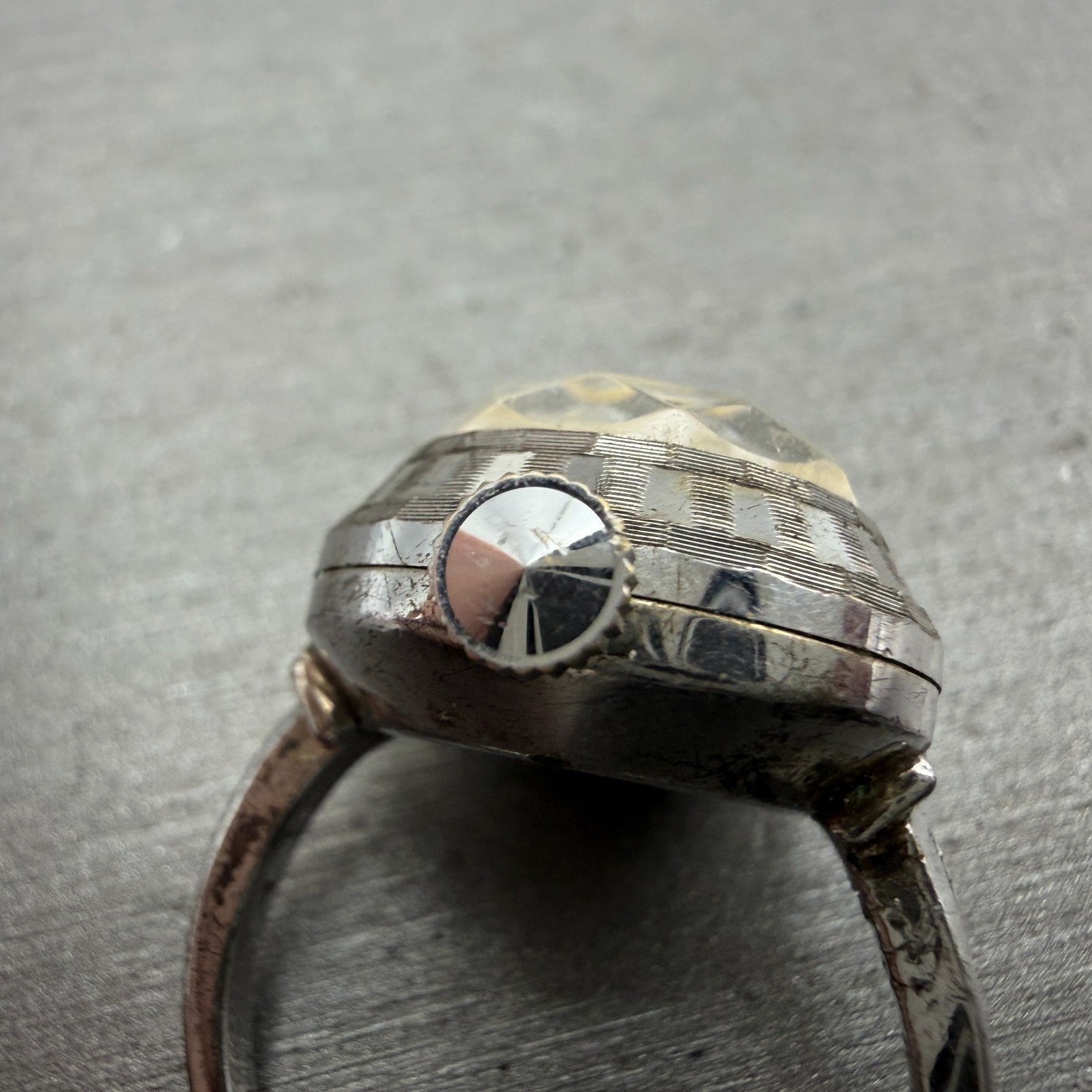 Seiko Ring Watch Women 18mm White Dial White Gold Plated 10-0630 VTG PARTS3