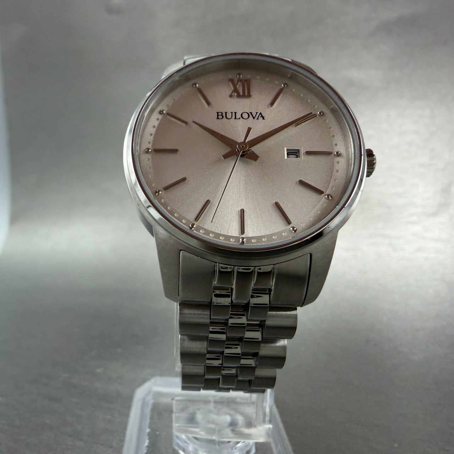 Bulova Watch Women 27mm Silver Dial Steel Date Round 96M159 New Battery5
