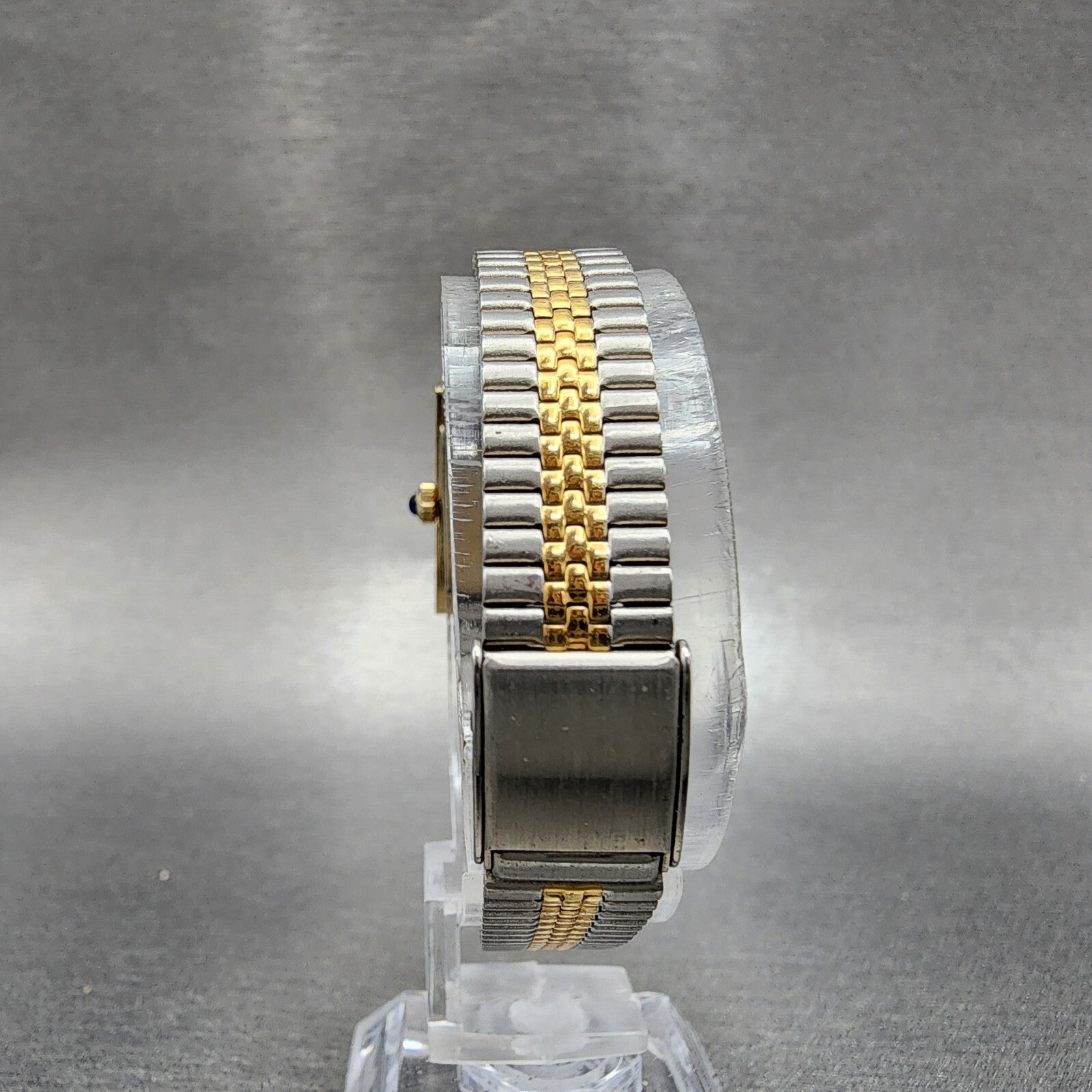 VTG Bulova Tank Watch Women 16mm White Dial Gold Tone Manual Wind Runs7