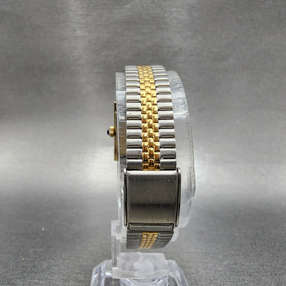 VTG Bulova Tank Watch Women 16mm White Dial Gold Tone Manual Wind Runs7