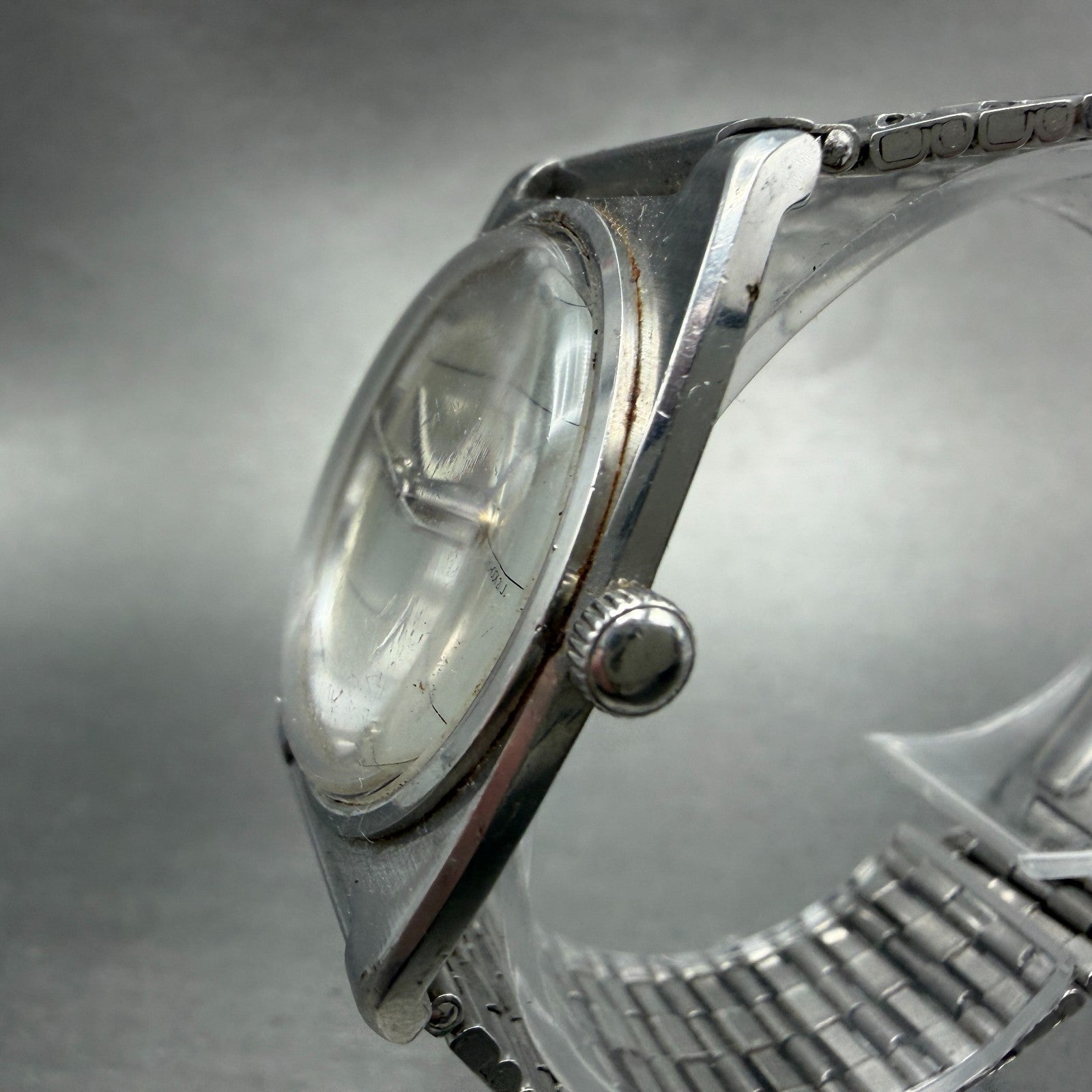 Seiko Skyliner Watch Men 32mm Silver Dial Silver Tone Manual 6220-7080 PARTS VTG3