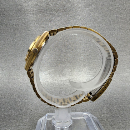 Seiko Watch Women 24mm Gold Mickey Dial Gold Tone Daydate 3y030039 New Battery6