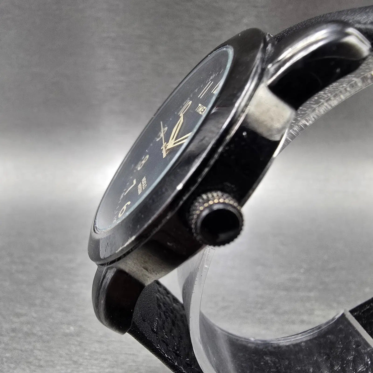 Timex Highland Street Wathc Men 39mm Black Dial Black Case Date New Battery2