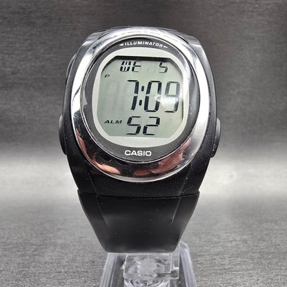 Casio F-E10 Digital Watch Men 35mm Black Silver Chrono Alarm Oval READ!! New Bat5