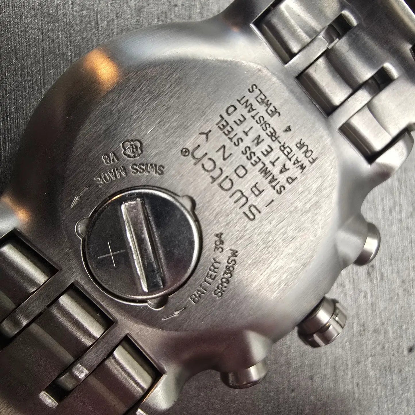 Swatch Irony Chrono Get Fly XL Watch Men Black Dial Steel READ!! YOS414G NewBat11