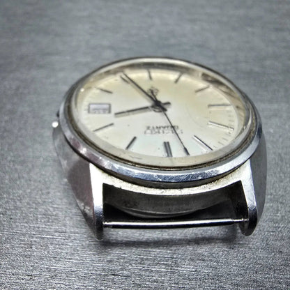 Seiko Watch Men 37mm White Dial Steel Date Round 3802 Movement 3802-7030 PARTS5
