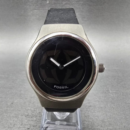 Fossil Big Tic Watch Men 38mm Black Dial Silver Tone Round JR-7846 New Battery0