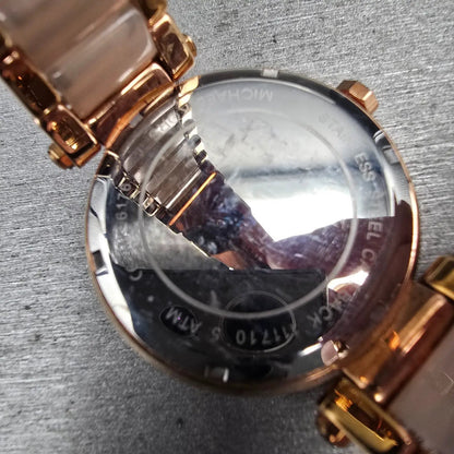 Michael Kors Parker Watch Women 39mm Rose Gold Gemmed Round MK6176 New Battery10