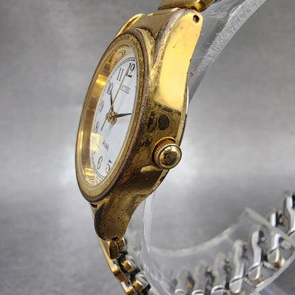 Seiko Alba Success Watch Women 25mm White Dial Gold Tone V7011l70 New Battery2