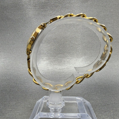 Seiko Watch Women 16mm Champagne Dial Gold Tone Octagon 2C205760 New Battery AB6