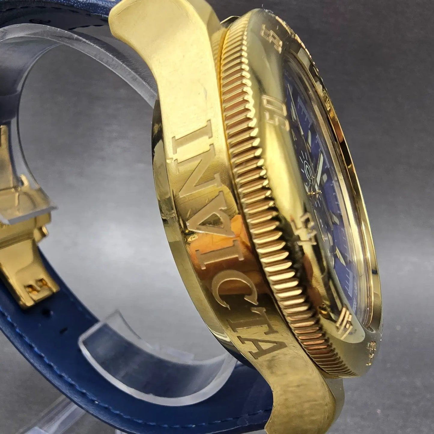 Invicta Russian Diver Chronograph Watch Men 52mm Blue Dial Gold Date 6242 NewBat3