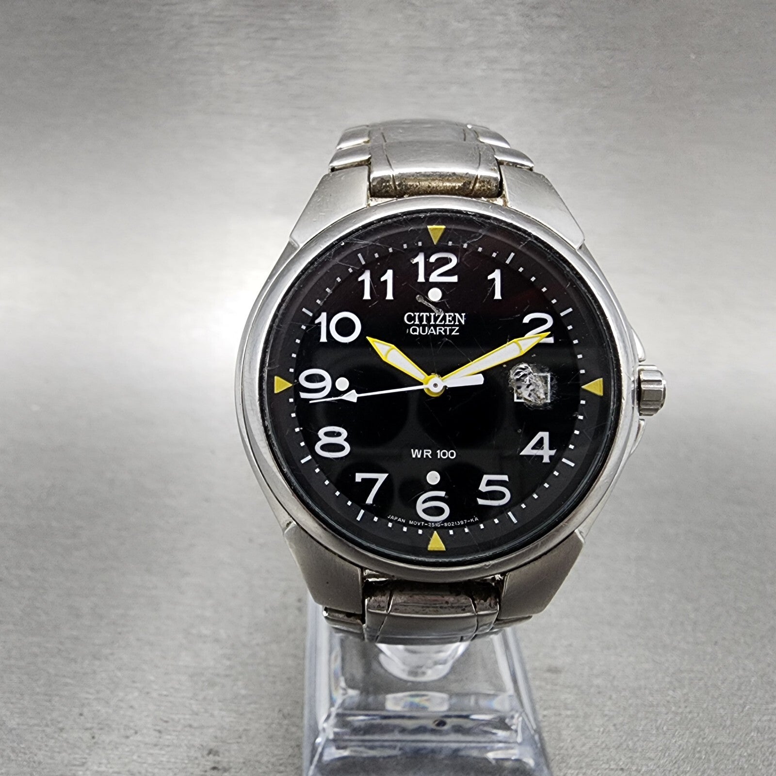 Citizen Watch Men 39mm Black Dial Stainless Steel Date Round New Battery0