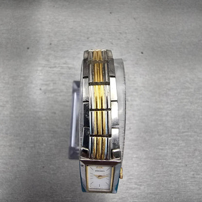 Seiko Watch Women 13mm White Dial Silver Tone Rectangle V220-5769 New Battery4