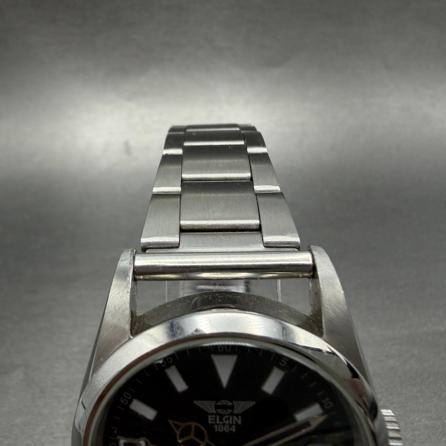 Elgin Automatic Watch Men 36mm Black Dial Stainless Steel Round FK-979 Runs5
