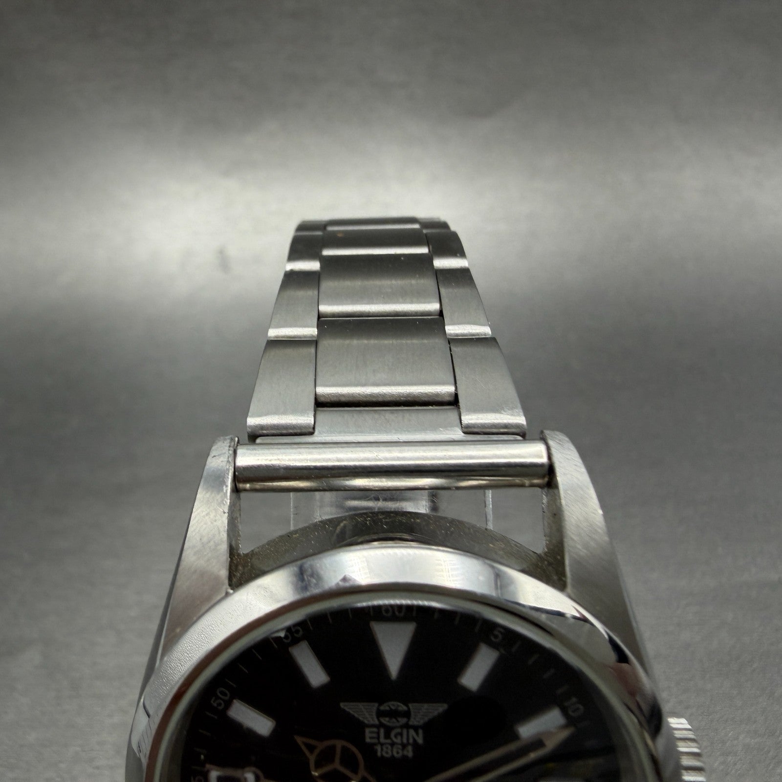 Elgin Automatic Watch Men 36mm Black Dial Stainless Steel Round FK-979 Runs5