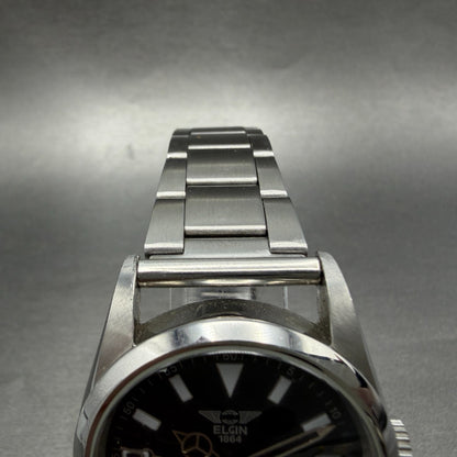 Elgin Automatic Watch Men 36mm Black Dial Stainless Steel Round FK-979 Runs5