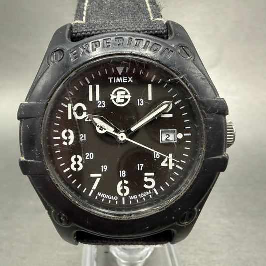 Timex Expedition Trail Series Watch Men 40mm Black Dial Black Tone Date READ Run0