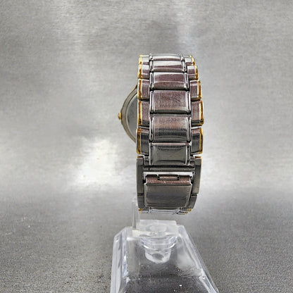 Seiko Alba Carib Watch Men 34mm White Dial Two Tone Round V7216a60 New Battery7