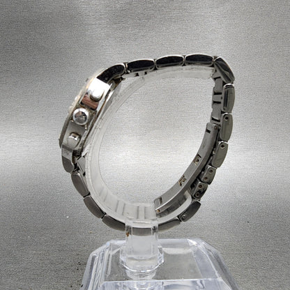 Bulova Chronograph Watch Women 30mm MOP Dial Silver Tone Date 96R47 New Battery6