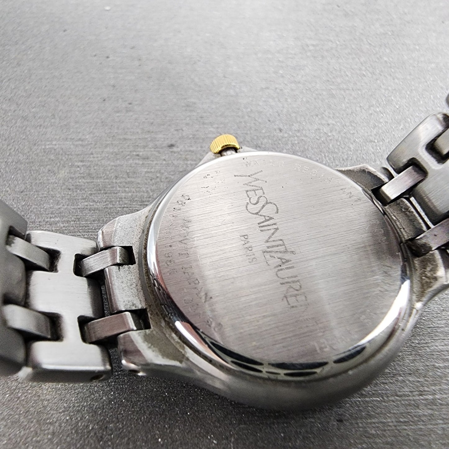 Yves Saint Laurent Watch Women 25mm MOP Dial Two Tone Diamond Bezel New Battery9