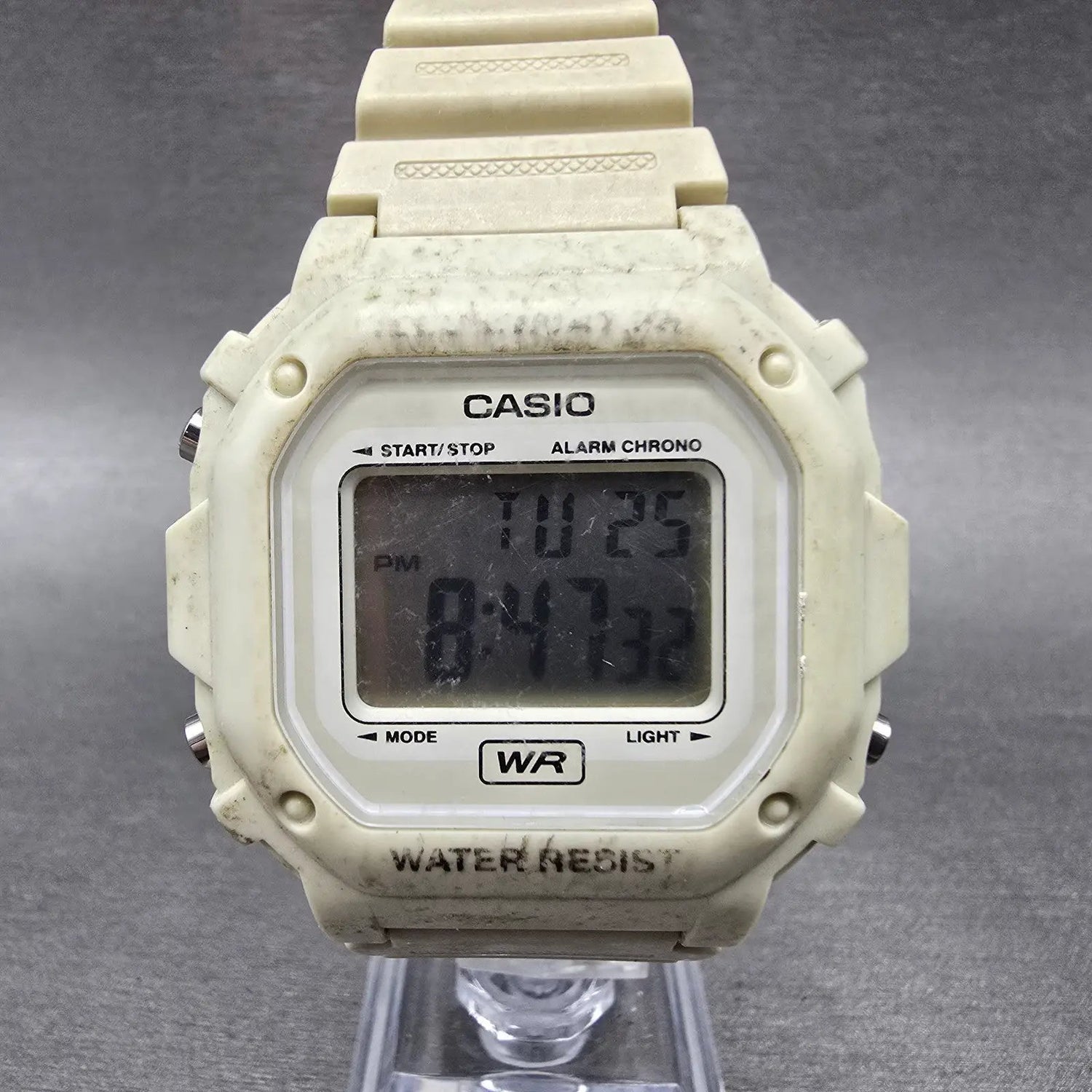 Casio Illuminator F-108WH Watch Men 43mm White Alarm Chrono Digital New Battery0