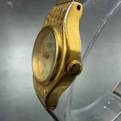 Citizen CQ Watch Women 19mm Champagne Dial Gold Tone Round 4031-S02295 New Batt2