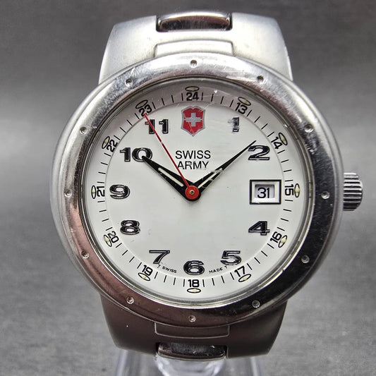 Victorinox Swiss Army Valiant Watch Women 32mm White Dial Silver Tone Date PARTS0