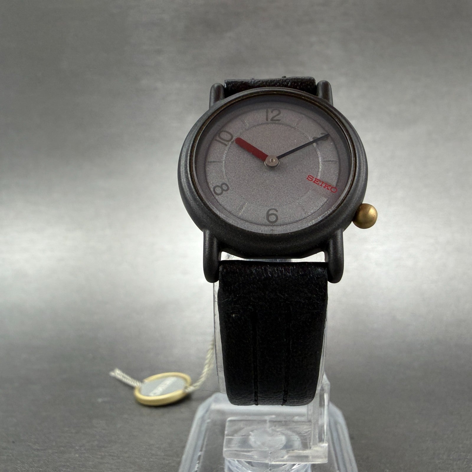 Seiko Watch Women 25mm Silver Dial Gray Tone Round 2P20-0B39 New Battery NOS5