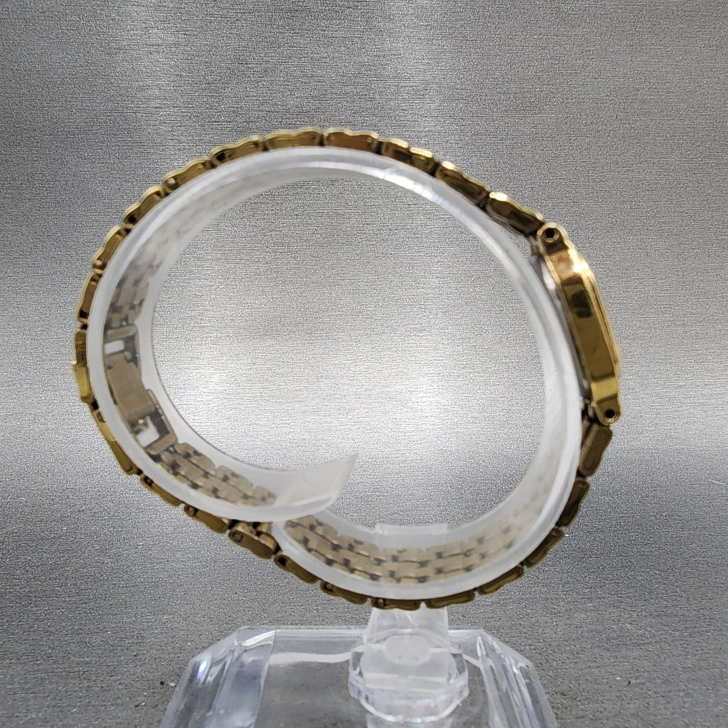 Seiko Tank Watch Women 16mm Champagne Dial Gold Tone 4n005249 New Battery8